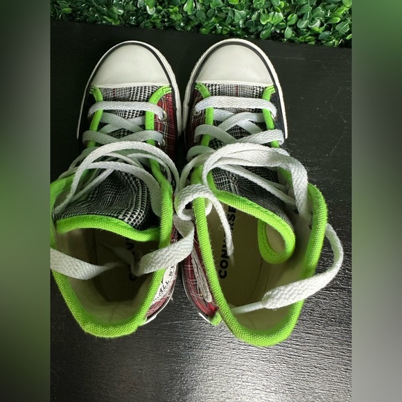 Converse Chuck Taylor All Star Hi Peace On Earth In Plaid Sneakers Size 12 boys - Picture 7 of 9